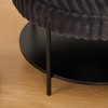 Sapphtopaz Ottoman Faux Fur Foot Stool with Metal Legs Modern Ottoman with Wooden Open Storage Shelf for Living Room, Bedroom, Entryway - 4 of 4