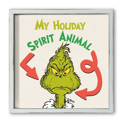 Creative Products The Grinch Holiday Spirit Animal 16 x 16 Dr. Seuss Framed Print