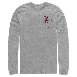 Men's Mulan Mushu Pocket Print Long Sleeve Shirt - 1 of 4