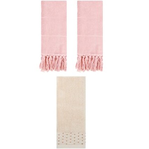 REGALWOVEN 3 Packs Solid Cotton Absorbent Soft Hand Towel for Bathroom 14" x 30" - 1 of 4