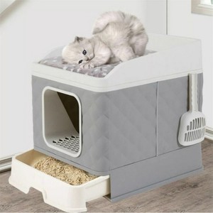 Artloge Jumbo 2 In 1 Enclosed Self Cleaning Cat Litter Box Kitten Tray Toilet Cabinet with Litter Scoop & Cushion Mat for Kittens Furniture - 1 of 4