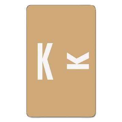 Smead Alpha-Z Color-Coded Second Letter Labels Letter K Light Brown 100/Pack 67181