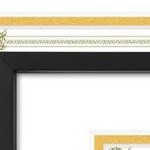 black with white/gold mat
