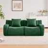 KWPZQEB Modern Sofa Couch for Living Room, Soft Teddy Fabric Boneless Sofa with Pillows & Curved Armrests, No Assembly - 3 of 4