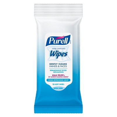 PURELL Hand Sanitizing Wipes Clean Refreshing Scent - Trial Size - 15ct