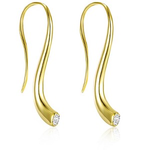 Fish Hook Drop Earrings for Women Cubic Zirconia Ginger Lyne Collection - 1 of 4