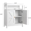 Bathroom Floor Cabinet with Double Doors, Adjustable Shelves, Compact Storage Unit Measuring 34.84" D x 14.17" W x 7.87" H, Space-Saving, White - 3 of 4