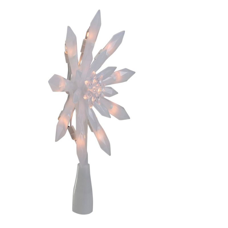 Northlight 9-Inch Lighted White Snowflake Christmas Tree Topper - Clear Lights, 3 of 5