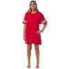 Women's Multiple Colors Available Varsity Varsity Nightgown Pajama Shirt Dress For Adults - image 2 of 3