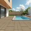 11 Pieces of 11.7" x 11.7" Square Plastic Wood Deck Tiles for Outdoor Terrace Flooring, Burlywood Color - 2 of 4