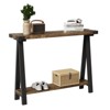 Farmhouse 43.3" Console Table Narrow Entryway Table with Storage, 2 Tier Sofa Table with Metal Frame - 2 of 4