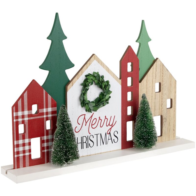Northlight Christmas House with Trees Wooden Tabletop Decoration - 15", 4 of 7