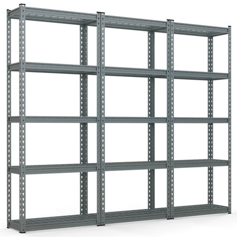 Tangkula 3 PCS 5-Tier Metal Shelving Unit Heavy Duty Wire Storage Rack with Anti-slip Foot Pads - image 1 of 4