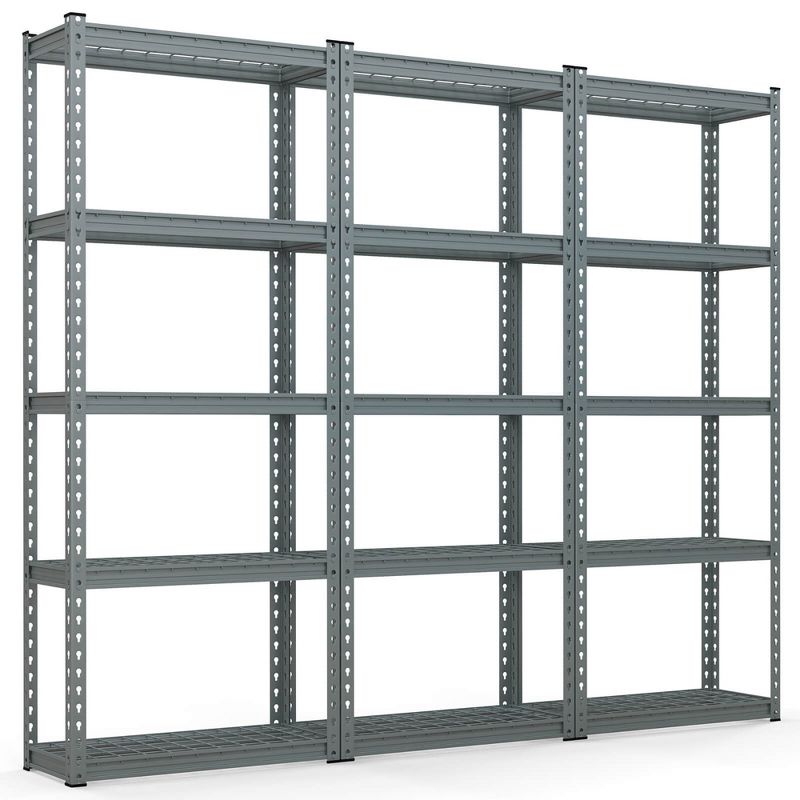 Tangkula 3 PCS 5-Tier Metal Shelving Unit Heavy Duty Wire Storage Rack with Anti-slip Foot Pads, 1 of 11