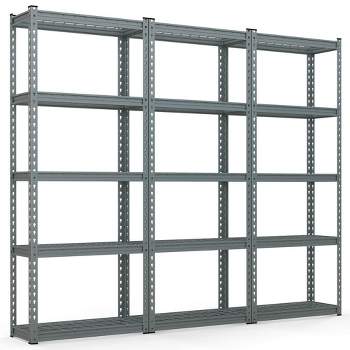 Tangkula 3 PCS 5-Tier Metal Shelving Unit Heavy Duty Wire Storage Rack with Anti-slip Foot Pads