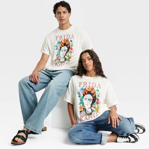 Latino Heritage Month Adult Short Sleeve Frida Kahlo Graphic T shirt White L Target