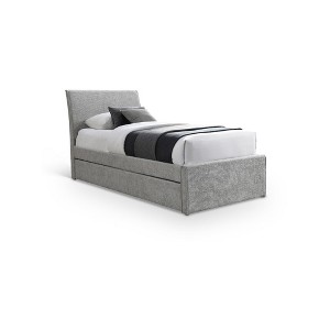 Meridian Furniture,Myles Chenille Fabric Twin Trundle Bed - 1 of 4