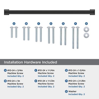 Matte Black 19'' Modern Appliance Pull with Mounting Hardware