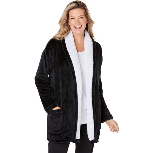 Dreams & Co. Women's Plus Size Petite Long Hooded Fleece