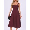 INSPIRE CHIC Women's Sleeveless Square Neck Midi Swing A-Line Party Wedding Guest Dresses - 2 of 4