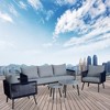 Courtyard Casual Spring Valley 5 pc Sofa Set One Sofa, Two Club Chairs, One Coffee Table & One End Table  frame with solution dyed Poly fabric - 2 of 4