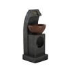 NAYSAYE Fountain Decorative Water Feature Sculptural Modern Minimalist for Indoor Outdoor, Brown and Black, 9.1"*23.8"*9.9" - 2 of 4