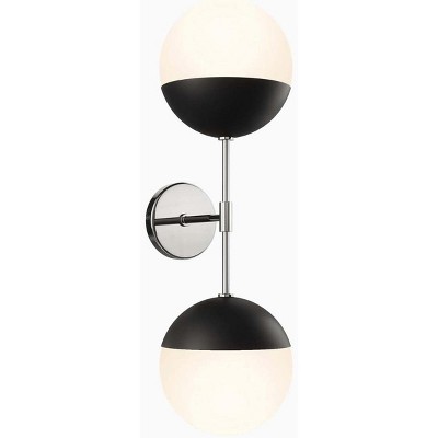 Stellar 23" Nickel and Black 2-Light Wall Sconce