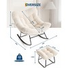 Oversized Lounge Chair with Footrest, Upholstered Nursery Rocking Chair with Metal Frame, Patio Reclining Chair for Patio Backyard Bedroom - 3 of 4