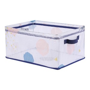 Unique Bargains Fabric Sturdy Collapsible Storage Bin with Handles for Shelves Closet 1 Pack - 1 of 4