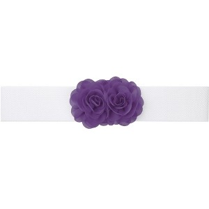 INSPIRE CHIC Women's Large Chiffon Rose Double-Flower Elastic Stretch Wide Corset Waist Belt 1 Pc - 1 of 4