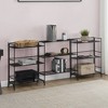 Breighton Home 32.5" Xtra Storage 3 Tier Wide Folding Metal Shelves with Set of 3 Deluxe Extension Shelves in Black - 2 of 4