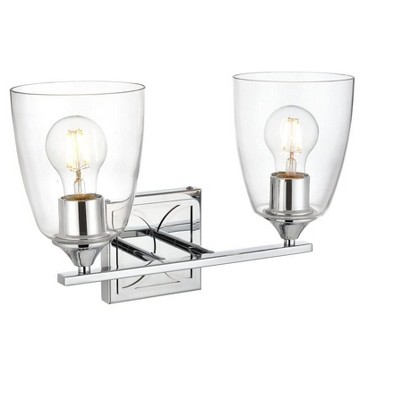Elegant Lighting Harris 2 light Chrome and Clear Bath Sconce