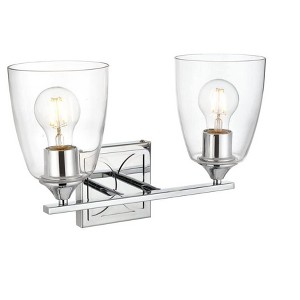 Elegant Lighting Harris 2 light Chrome and Clear Bath Sconce - 1 of 2