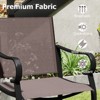 Tangkula Outdoor Counter Height Bar Stools Set of 2 w/ Back Armrest & Footrest - 4 of 4