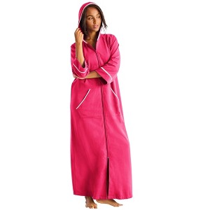 Dreams & Co. Plus Size Long French Terry Robe - 1 of 4