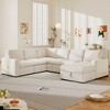 115.6" Oversized Corduroy U-Shaped Modular Sectional Sofa with Storage Chaise Lounge, USB Ports, and Pull-Out Bed - 3 of 4