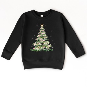 Watercolor Christmas Tree Sparkle - Toddler Graphic Sweatshirt and Youth Graphic Sweatshirt - 1 of 4
