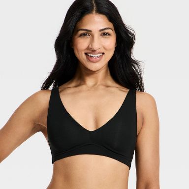 Women's Cloud Knit Plunge Bralette - Auden™ Black XS