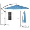 10' Cantilever Tilt Offset Patio Umbrella w/ UV & Water Safe Material & Cross Base (Weight Not Included) - 3 of 4
