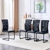 KWPZQEB Luxury Dining Chair, Upholstered Accent Chair w/ Faux Alligator Skin, Crystal Buckle & Metal Bow Leg, Kitchen Chair for Dining Room - 3 of 4
