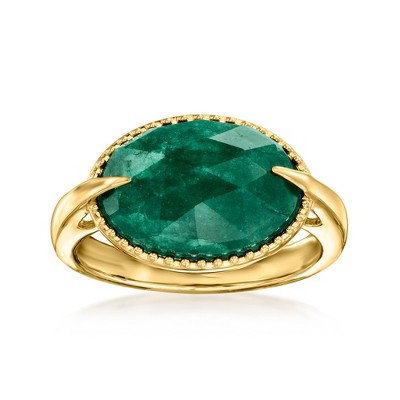 Ross-Simons 5.00 Carat Emerald Ring in 18kt Gold Over Sterling
