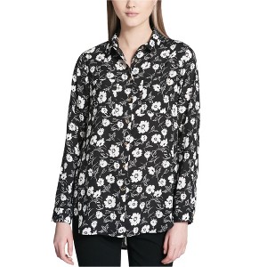 Calvin Klein Womens Floral Button Up Shirt - 1 of 1