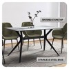 LeisureMod Elega Modern Dining Table Rectangular Tabletop and Durable Black Stainless Steel Base for Kitchen and Dining Room - 4 of 4