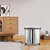 GAOMON 16 Gallon Dual Trash Can, Stainless Steel Kitchen Garbage Can with Soft-Close Lid, Double Compartment Recycle Bin - 2 of 4