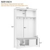 Entryway Mudroom Hall Tree with Sliding Doors, Cushioned Shoe Bench & 6 Hooks, 47"W  x 78"H Modern Organizer-3irtyhousy - 4 of 4