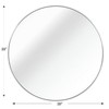 VYNXARIA Silver 39"x39"  Metal Frame Round Bathroom Mirror ,Decorative Wall Mirror ,Wall Mount, Modern Decor ,Wall Mount, Modern Decor - 3 of 4