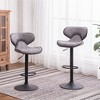 Weathered Upholstery Airlift Adjustable Swivel Barstools Set of 2 with Chrome Base and Footrest for Kitchen or Home Bar - 2 of 4