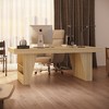 FUFU&GAGA Light - toned Wood Office Desk: Spacious Workspace, Stable Design, Storage Function - 3 of 4