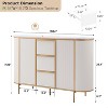 SinCiDo Sideboard Buffet Servers with 2 Doors & 3 Drawers, 54″W Luxury Fluted Kitchen Storage Cabinet with Faux Marble Tabletop - 2 of 4