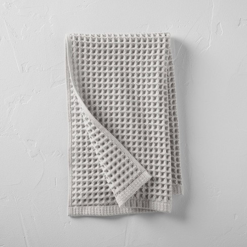 Waffle Weave Hand Towel, Light Grey